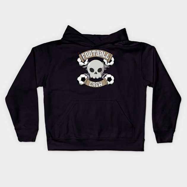 Soccer crew Jolly Roger pirate flag Kids Hoodie by RampArt